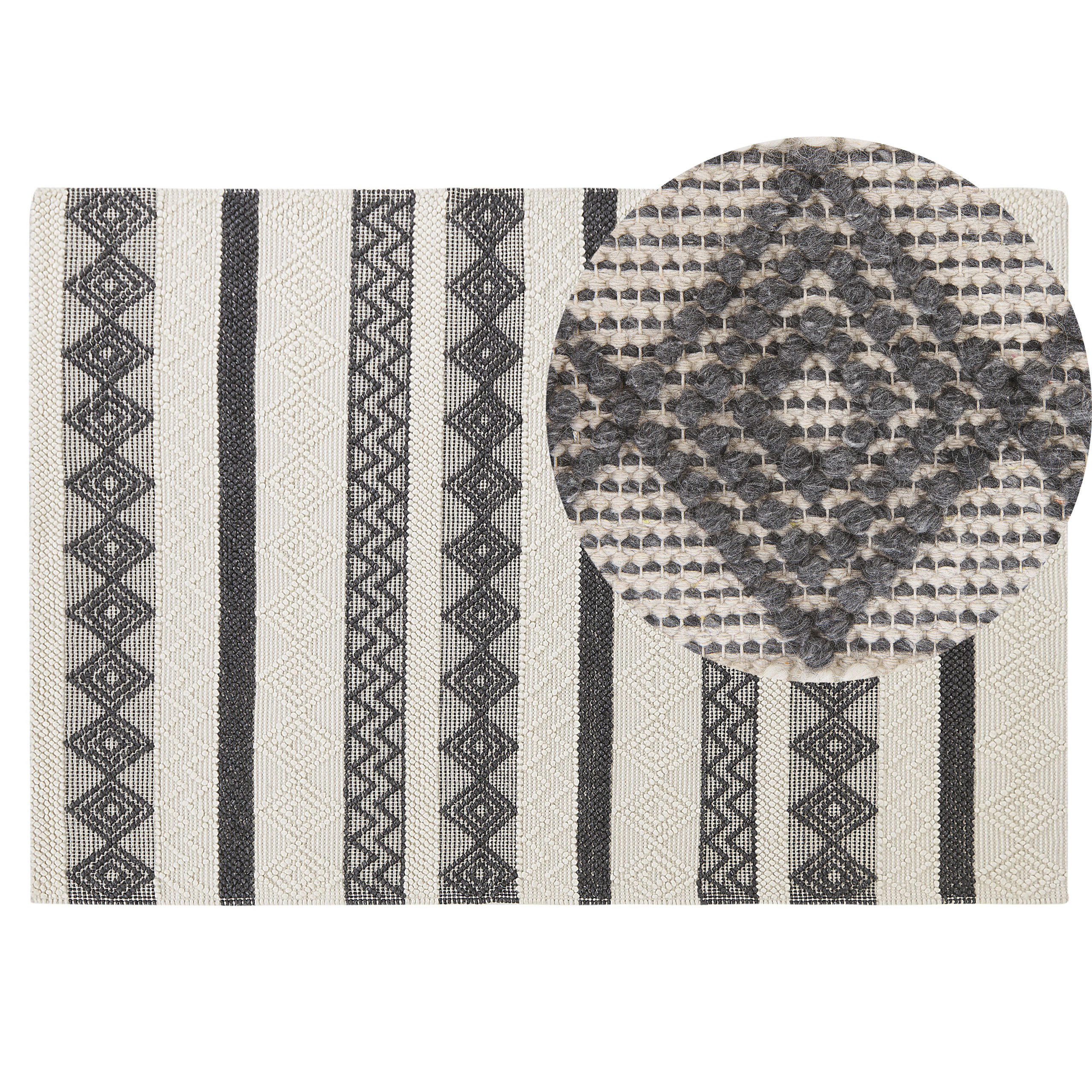KURZFLOR-TEPPICH Davutlar 200/140 cm - Beige/Grau, Textil (140/200cm) - Beliani