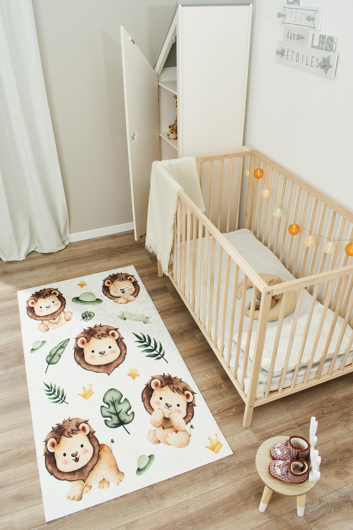 KINDERTEPPICH mit beigem Löwenmotiv Happy 80x150 cm - Beige, Textil (80/150cm) - Nazar Rugs
