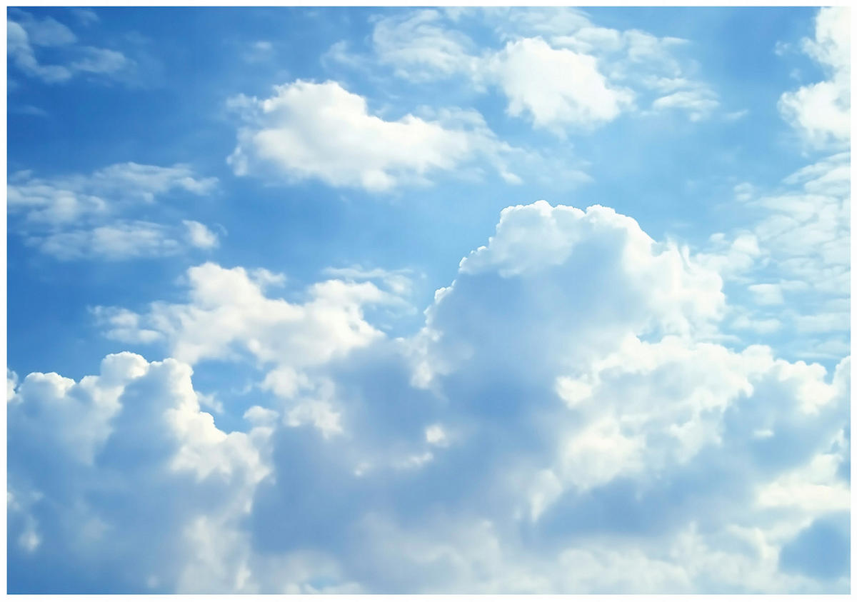 FOTOTAPETE Himmel Wolken Vlies Tapete Wohnzimmer 150x105 - Multicolor, Papier (150/105cm) - Wallarena
