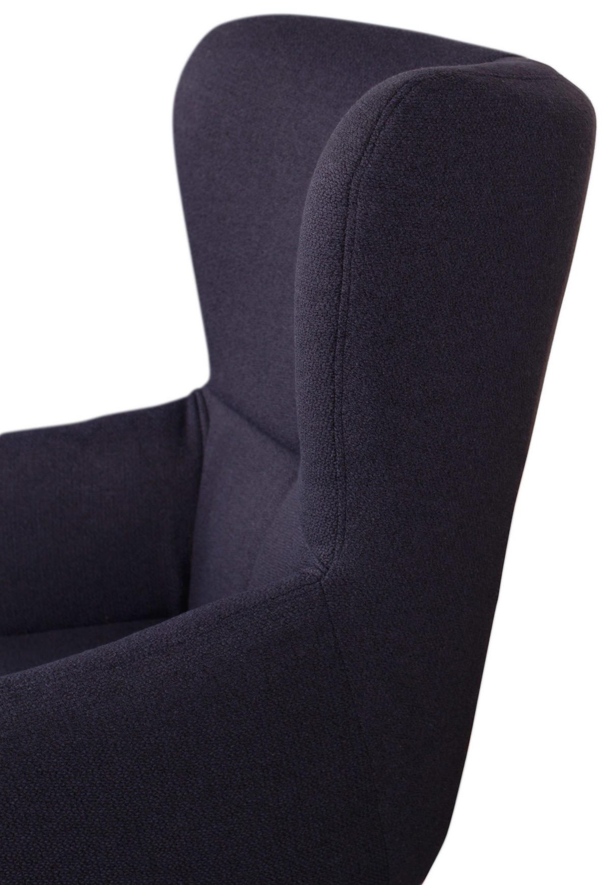 OHRENSESSEL-SET Sava inkl. Fußhocker - drehbar - dunkelblau - Schwarz/Dunkelblau, Textil/Metall (87/104/74cm) - bene living