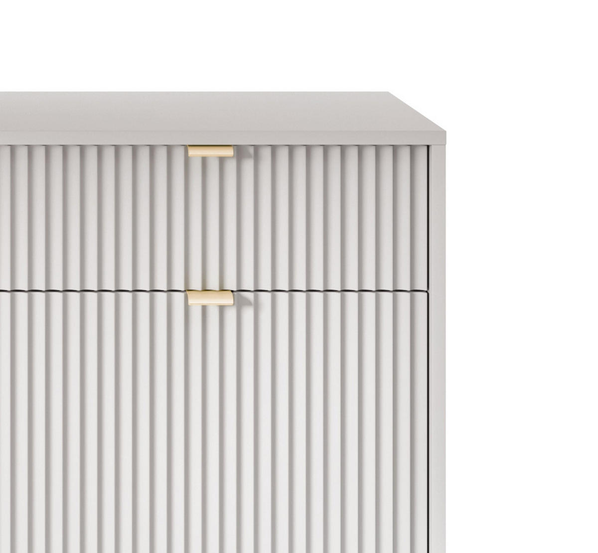 KOMMODE NOVA, Geriffelte Front, 2-Türen, 2-Schubladen 104x39x83 cm, Grau - Graphitfarben/Schwarz, Holzwerkstoff/Kunststoff (104/83/39cm) - DomoHome
