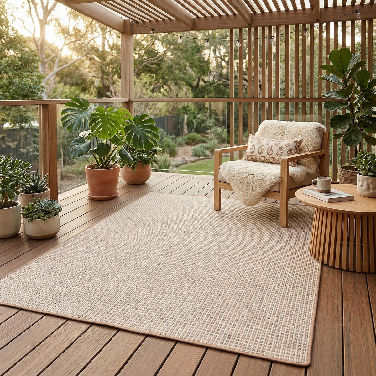 IN & OUTDOOR TEPPICH FLACHGEWEBE OSLO KARO MODERN - Beige, Textil (200/300cm) - Snapstyle