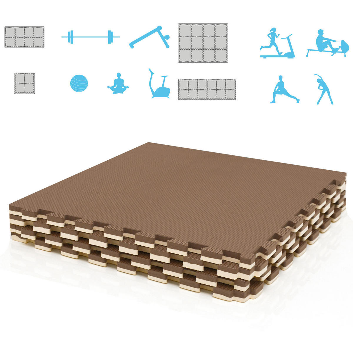 BODENSCHUTZMATTE 50x50x2 cm, Beige, 4er Set - Beige, Kunststoff (50/50cm) - eyepower