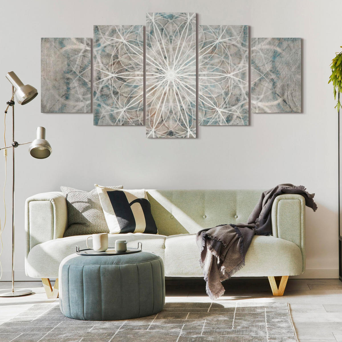 LEINWANDBILD Boho 5-tlg. 100x50 cm - Multicolor, Holz (100/50cm) - LUMASOUL