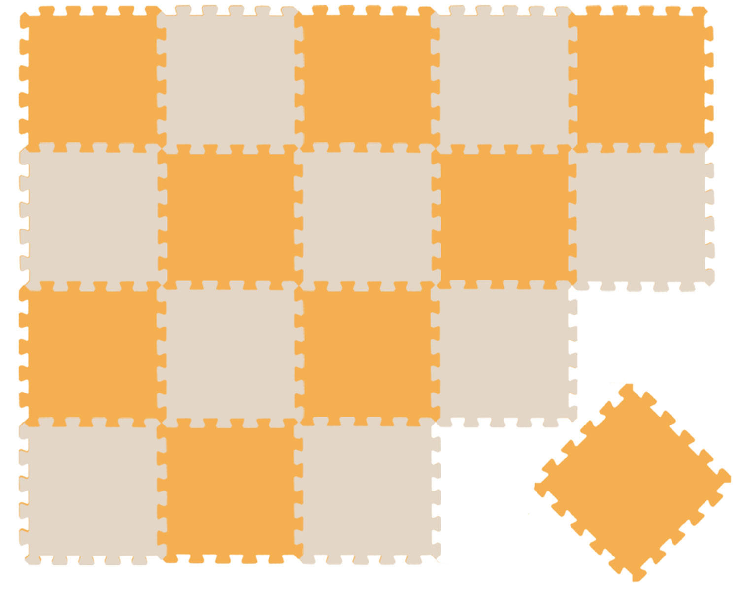 SPIELMATTE ab Null - 180/90/1 cm Puzzlematte Beige - Multicolor, Kunststoff (30/30cm) - Littletom