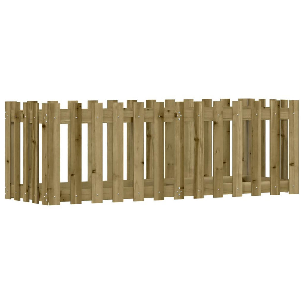 HOCHBEET Lattenzaun-Design 150x50x50 cm Kiefernholz Imprägniert - Braun, Holz (150/50/50cm) - furnicato
