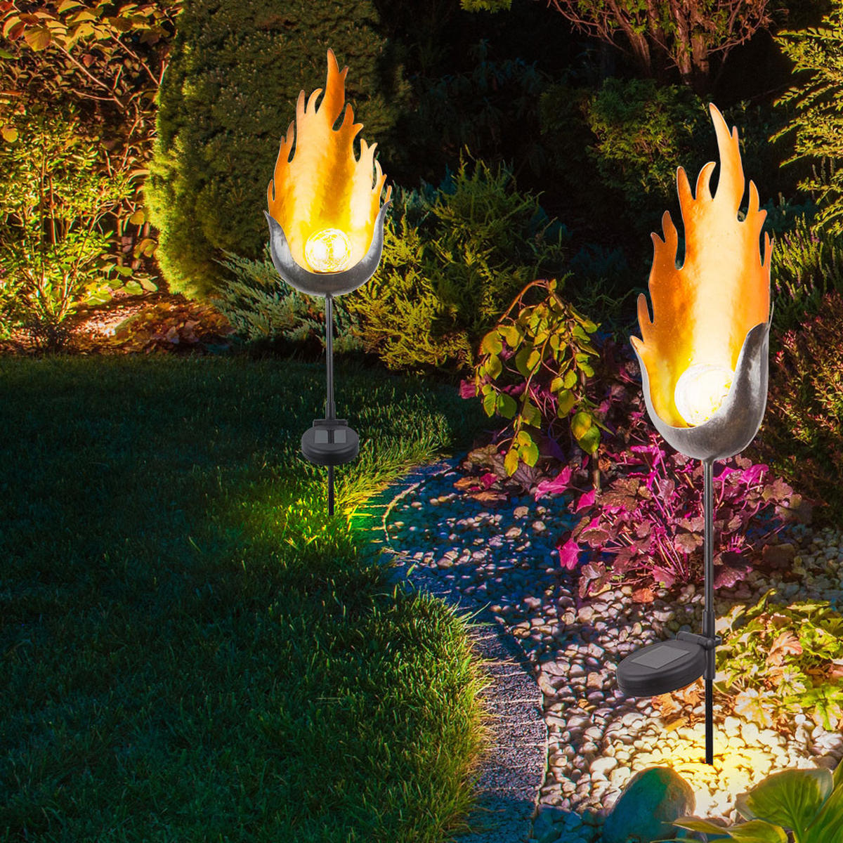 LED AUSSENLEUCHTE Metall Schwarz - Schwarz, Glas (17.4/7.3/93.5cm) - Globo Lighting