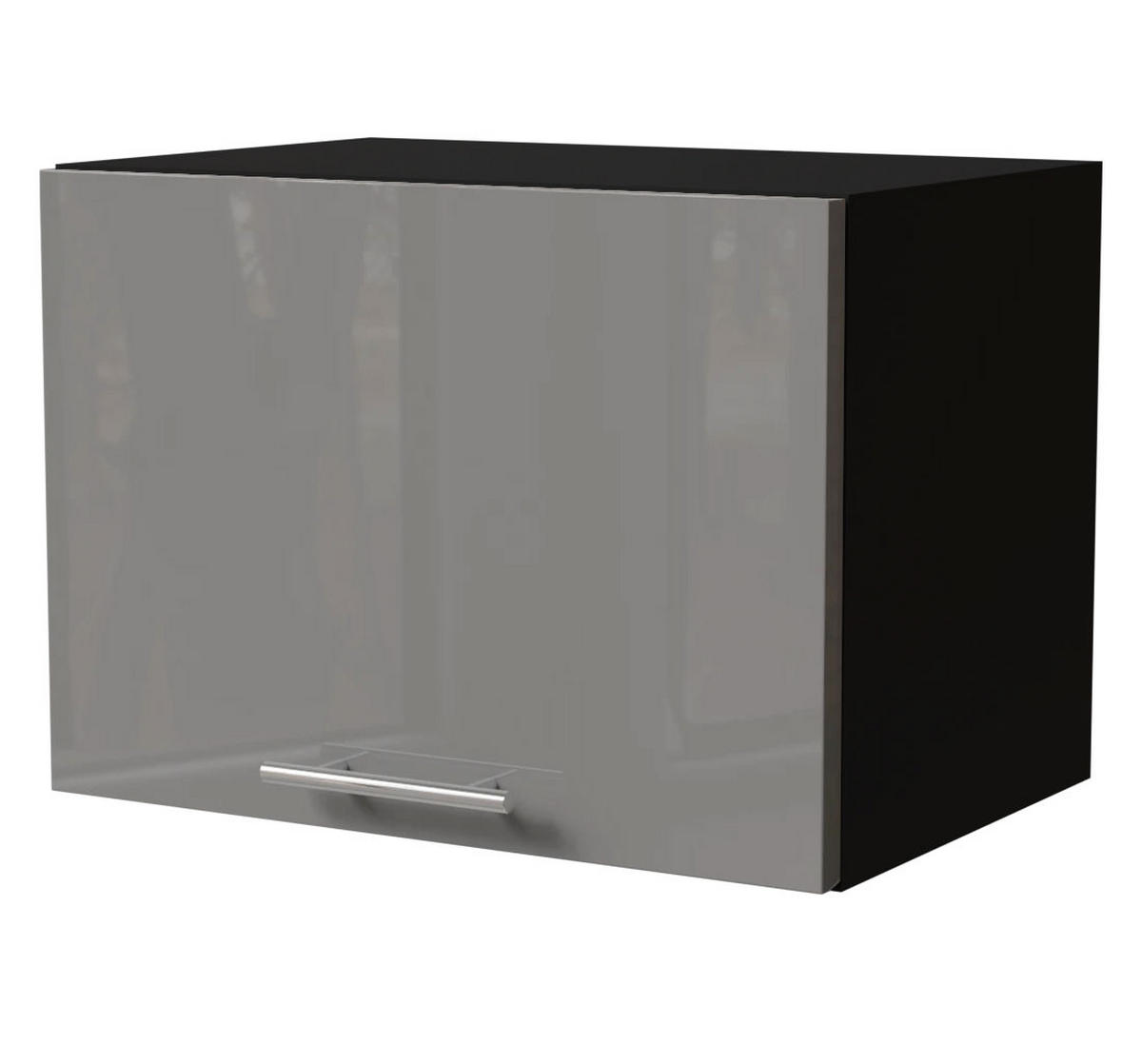 KLAPPHÄNGESCHRANK Essen W4B/50 Grau Hochglanz / Schwarz Matt 50 / 32,5 / 36cm - Schwarz/Grau, Holz/Holzwerkstoff (50/36/32.5cm) - Feldmann-Wohnen