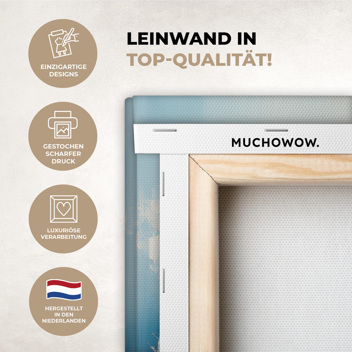 LEINWANDBILD Wald - Winter - Natur - Abstrakt - Schnee 20x20 cm - Weiß, Textil (20/20cm) - MuchoWow