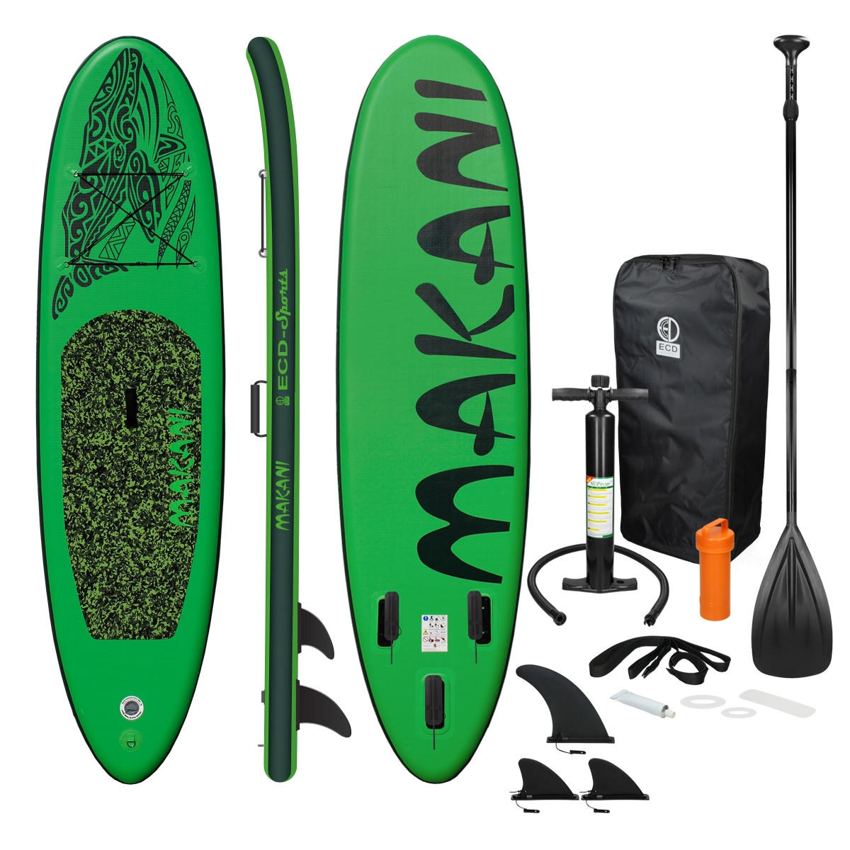 STAND UP PADDLE BOARD Makani Grün - Grün, Kunststoff (320/82/15cm) - ECD-Germany