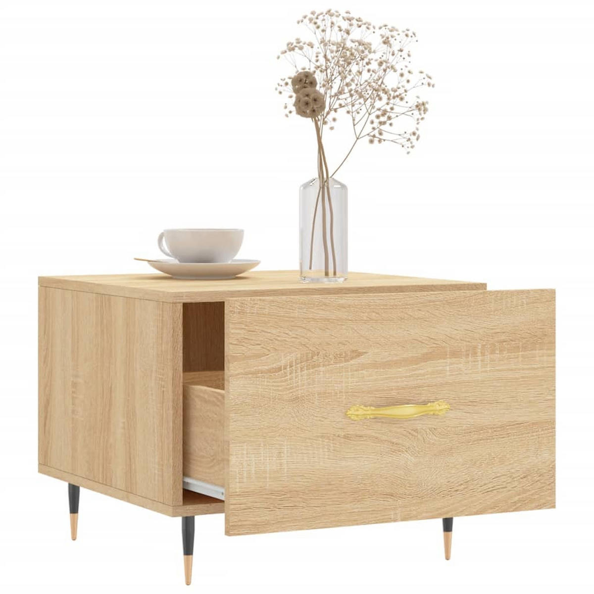 COUCHTISCHE 2 Stk. Sonoma-Eiche 50x50x40 cm Holzwerkstoff - Braun, Holzwerkstoff (50/50/40cm) - furnicato