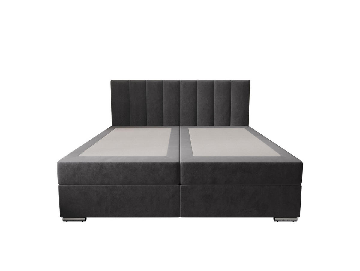 BOXBETT ZILANO 2 mit Matratze H3 und Topper 140x200 Itaka 14 - Grau, Holz/Textil (140/200cm) - Bedante