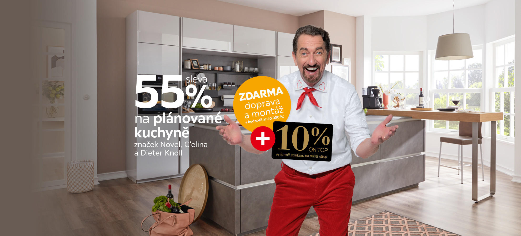 Sleva 55 % na plánované kuchyně značek Novel, Celina, Dieter Knoll + 10 % on top na příští nákup
