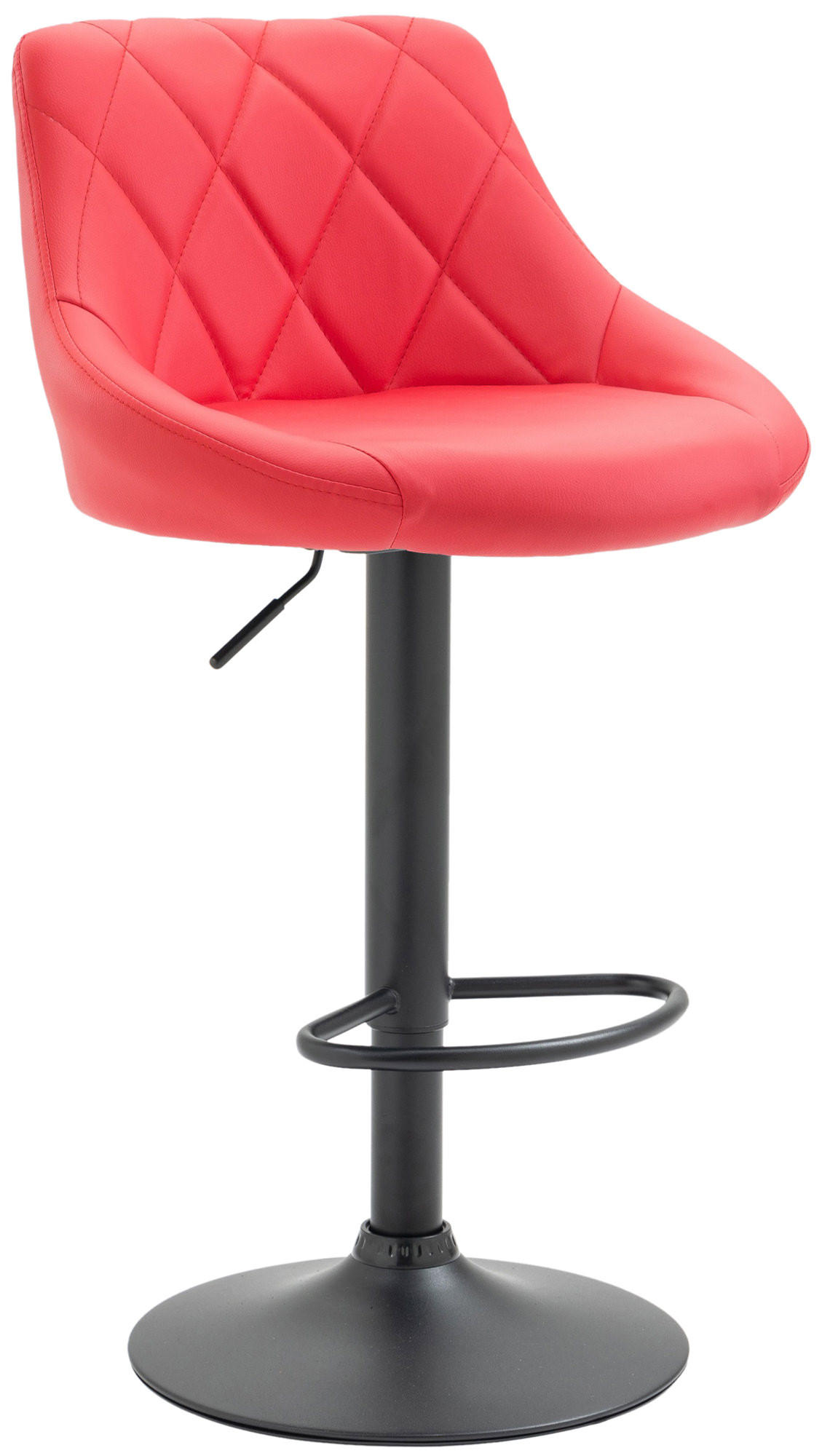 BARHOCKER Lederlook rot - Rot/Schwarz, Textil/Metall (46/83/49cm) - CLP