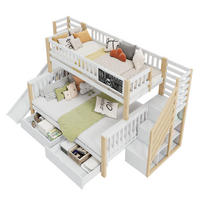 ETAGENBETT 140/200 cm Weiß mit Rutsche und Stauraum - Weiß, Holz (140/200cm) - OKWISH