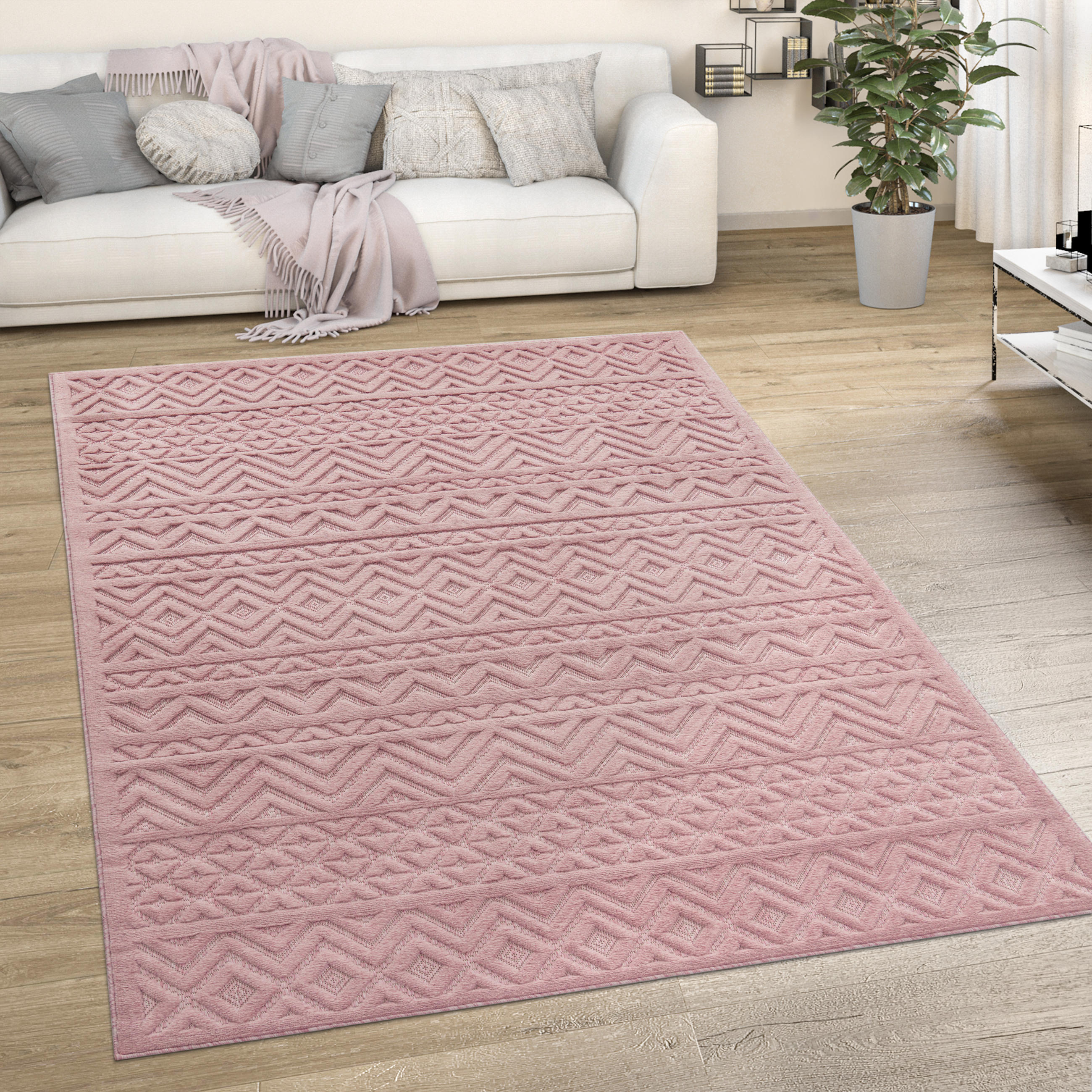 OUTDOORTEPPICH 60/100 cm Livorno 673 - Pink, Textil (60/100cm) - Paco Home