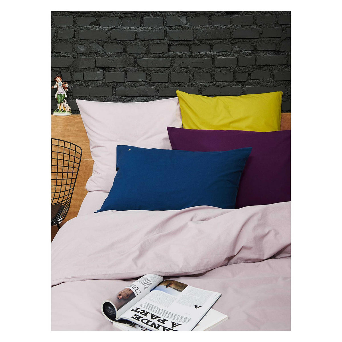 KOPFKISSENBEZUG Céleste gewittergrau 65 x 65 cm - Grau, Textil (65/65cm)