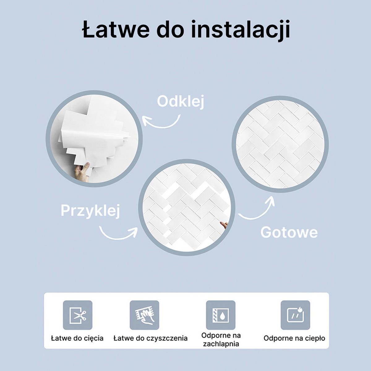 FLIESENAUFKLEBER 1 Stück 30,5 x 30,5 cm Selbstklebende Fliesen - Corbe Bianco - Weiß, Kunststoff (30.5/0.16/30.5cm) - Mazovia