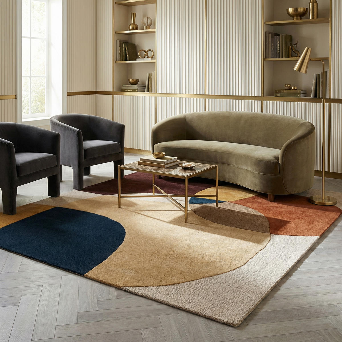 WOLLTEPPICH Abstrakt-Design mit farbakzente AIRE - Multicolor, Textil (200/290cm) - KADIMA DESIGN