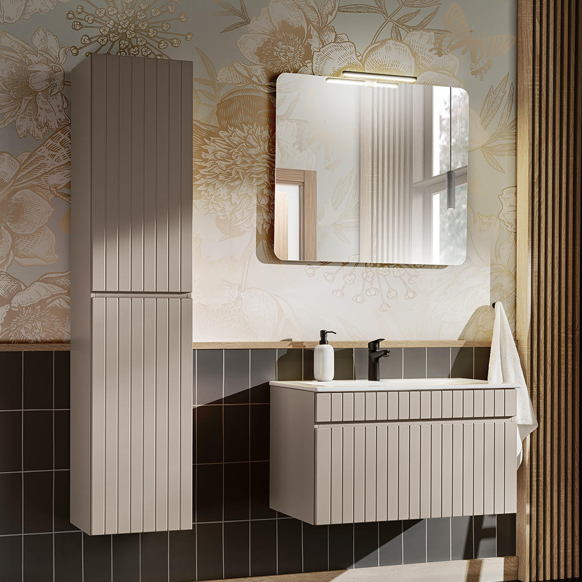 WASCHTISCH 80cm Zelie Kaschmir - Beige, Holzwerkstoff (80/46/46cm) - Petits-meubles