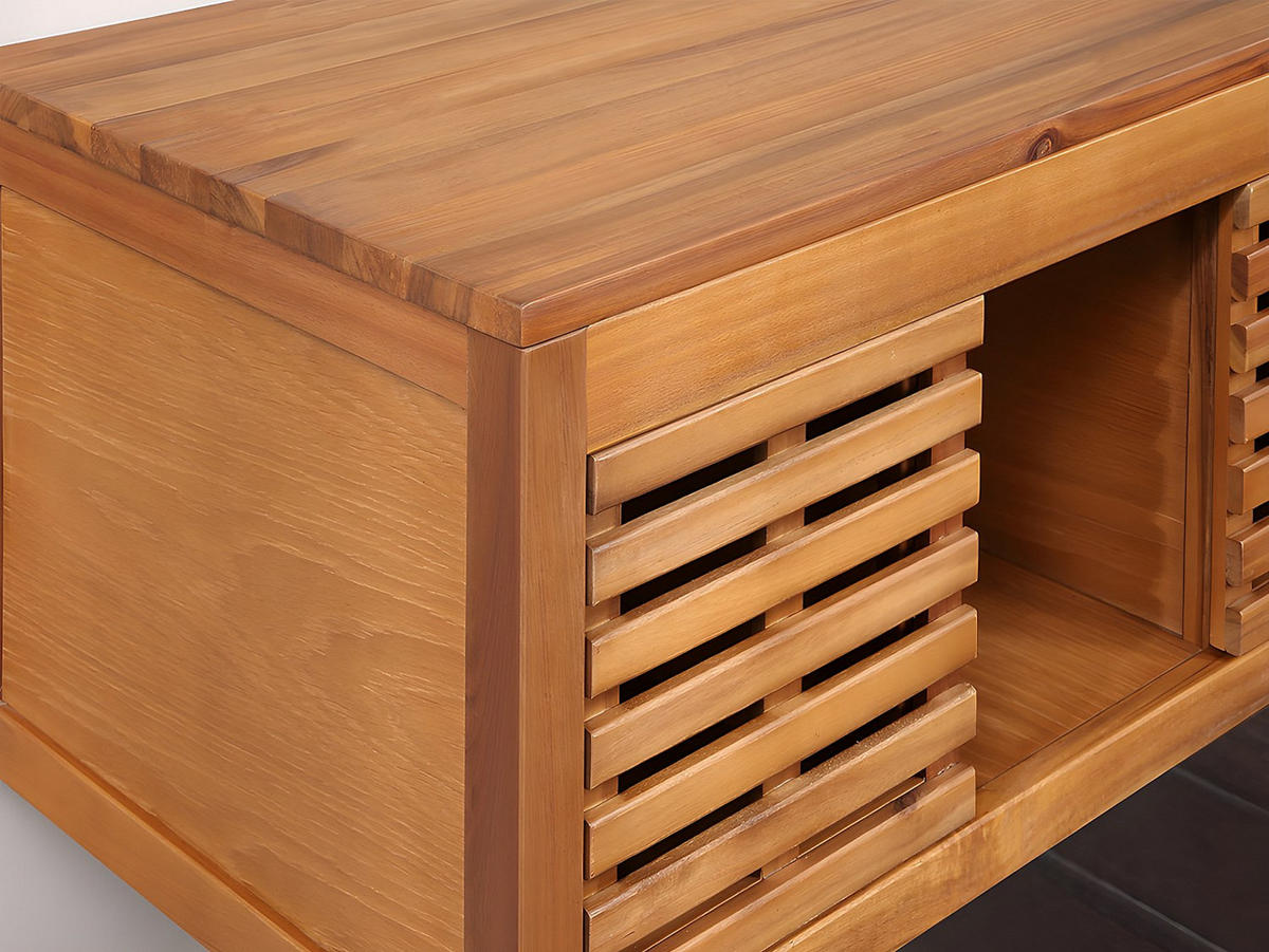 WASCHBECKENUNTERSCHRANK - 90 cm x 50 cm - holz - naturfarben dunkel Penebel - Naturfarben, Holz (90/40/50cm) - Vente-Unique
