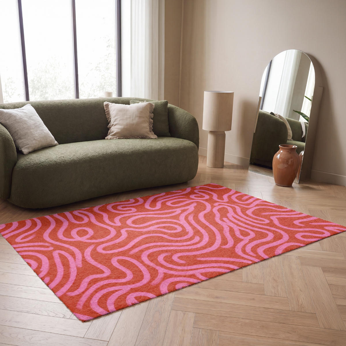KOBERCE - Ružová - 180x120 cm - červená, textil/plast (180/0.4cm) - OnlyWow