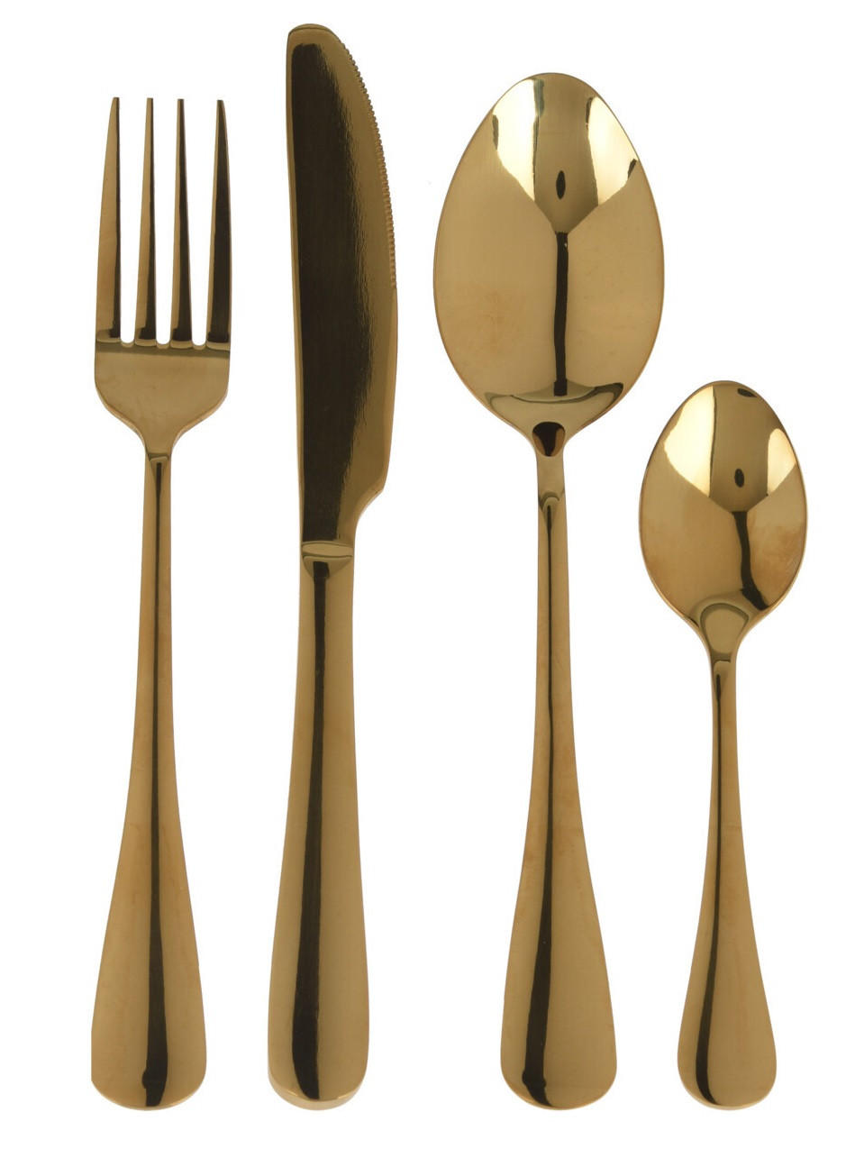 BESTECKSET Basic Gold 15/6/24 cm Metall - Goldfarben, Metall - Mondex