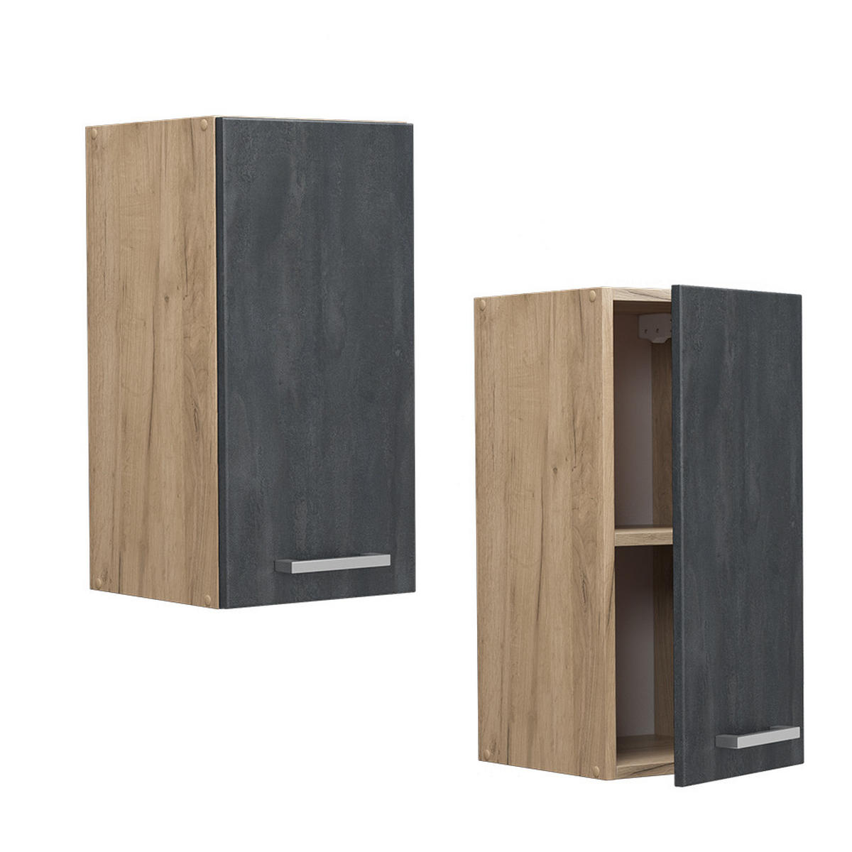 HÄNGESCHRANK R-Line Schwarz Beton 30 cm - Honigeiche/Eiche Wotan, Holzwerkstoff (30/60/31cm) - Vicco