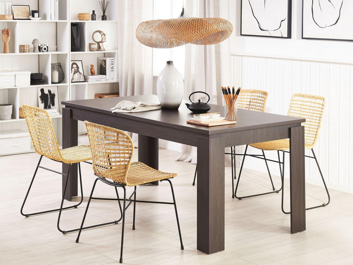 ESSTISCH 180/90/78 cm Dunkelbraun Rechteckig Viton - Dunkelbraun, Holzwerkstoff (180/90/78cm) - Beliani