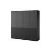 DREHTÜRENSCHRANK - Schrank Minewra 200 - Nova + Schwarz - Schwarz, Holzwerkstoff (200/200/51cm) - Möblo