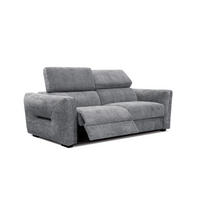 SOFA CALVERA 3-Sitzer mit 1 Relaxfunktion, grau - Grau, Holzwerkstoff/Textil (204/79/106cm) - Courtois Laville