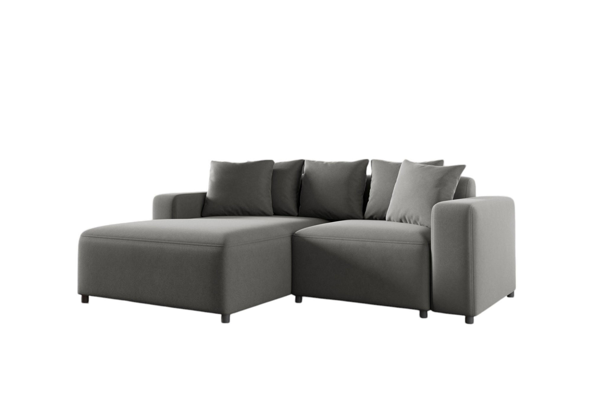 ECKSOFA Megan Xs In Salvador - Grau, Holzwerkstoff/Textil (240/165cm) - Fun Möbel