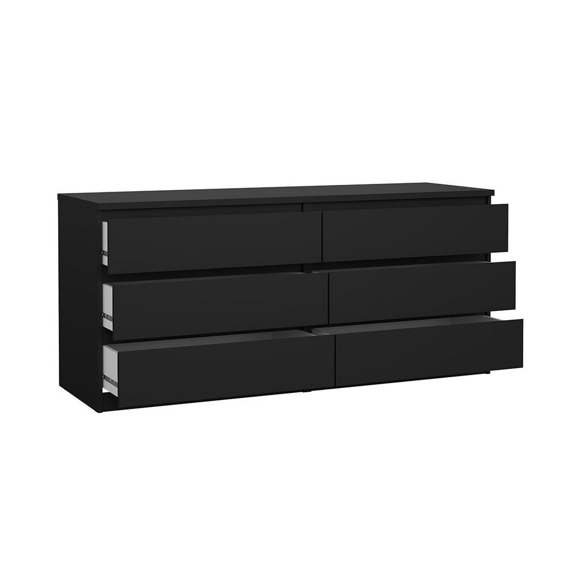 KOMMODE, Naia, Schwarz, Holzwerkstoff, 154 x 50 x 68 cm - Schwarz, Holzwerkstoff (154/68/50cm) - ebuy24