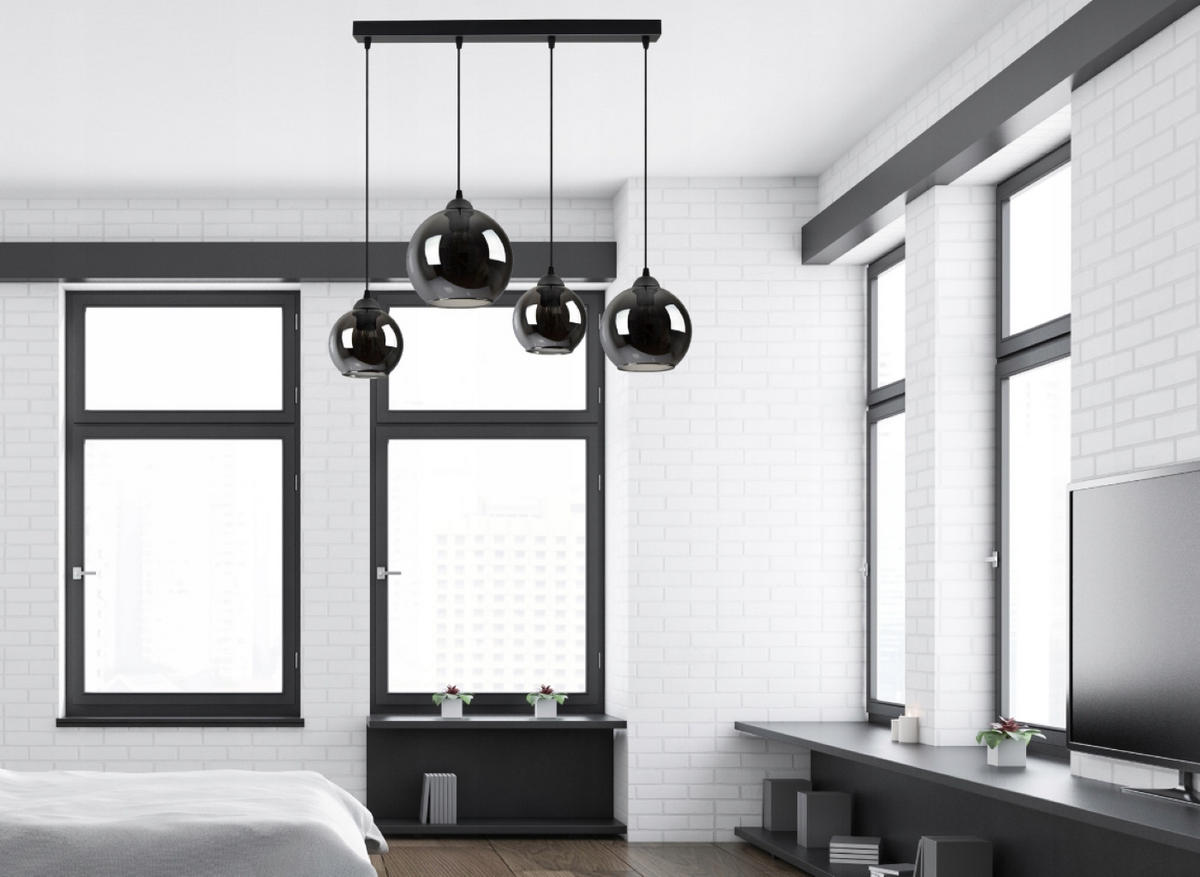 PENDELLEUCHTE HAGEN - Transparent/Anthrazit, Glas/Metall (20/90/80cm) - kiki design