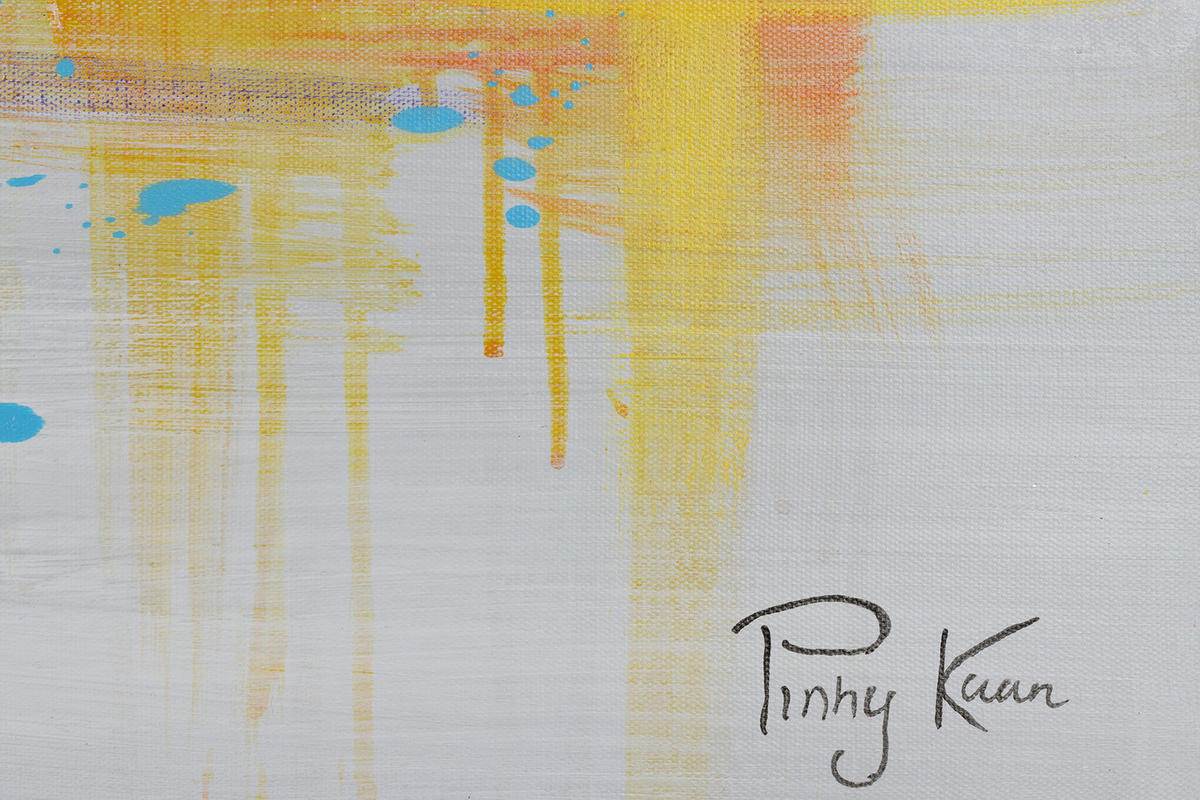 RUČNE MAĽOVANÝ AKRYLOVÝ OBRAZ 120/60 cm, sivý, krajinný motív - sivá, drevo/textil (120/60cm) - KUNSTLOFT