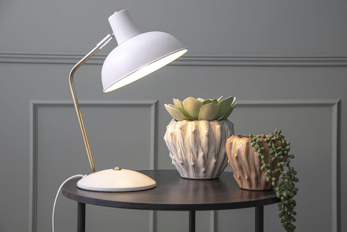 TISCHLAMPE Hood 26/20/38 cm - Weiß, Metall (26/20/38cm) - Leitmotiv