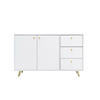 KOMMODE Siena mit 3 Schubladen und 2 Türen, Sideboard in Farbe: Weiss, Schrank in Größe: 140 x 86 x 41 cm - Weiß, Holzwerkstoff (140/86/41cm) - Agmat-Furniture