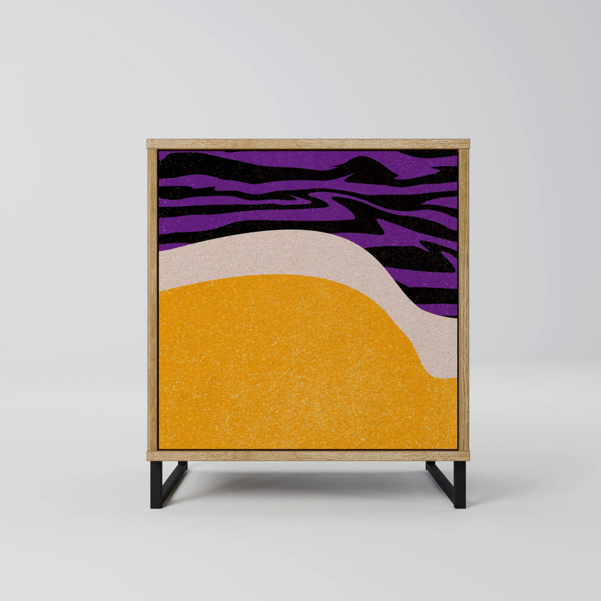 SIDEBOARD INDEPENDENT BORDER, Eichefarben, 57,5x42x57,5 cm, Ohne Füße - Eichefarben/Multicolor, Holzwerkstoff (57.5/57.5/42cm) - SpaceRebels