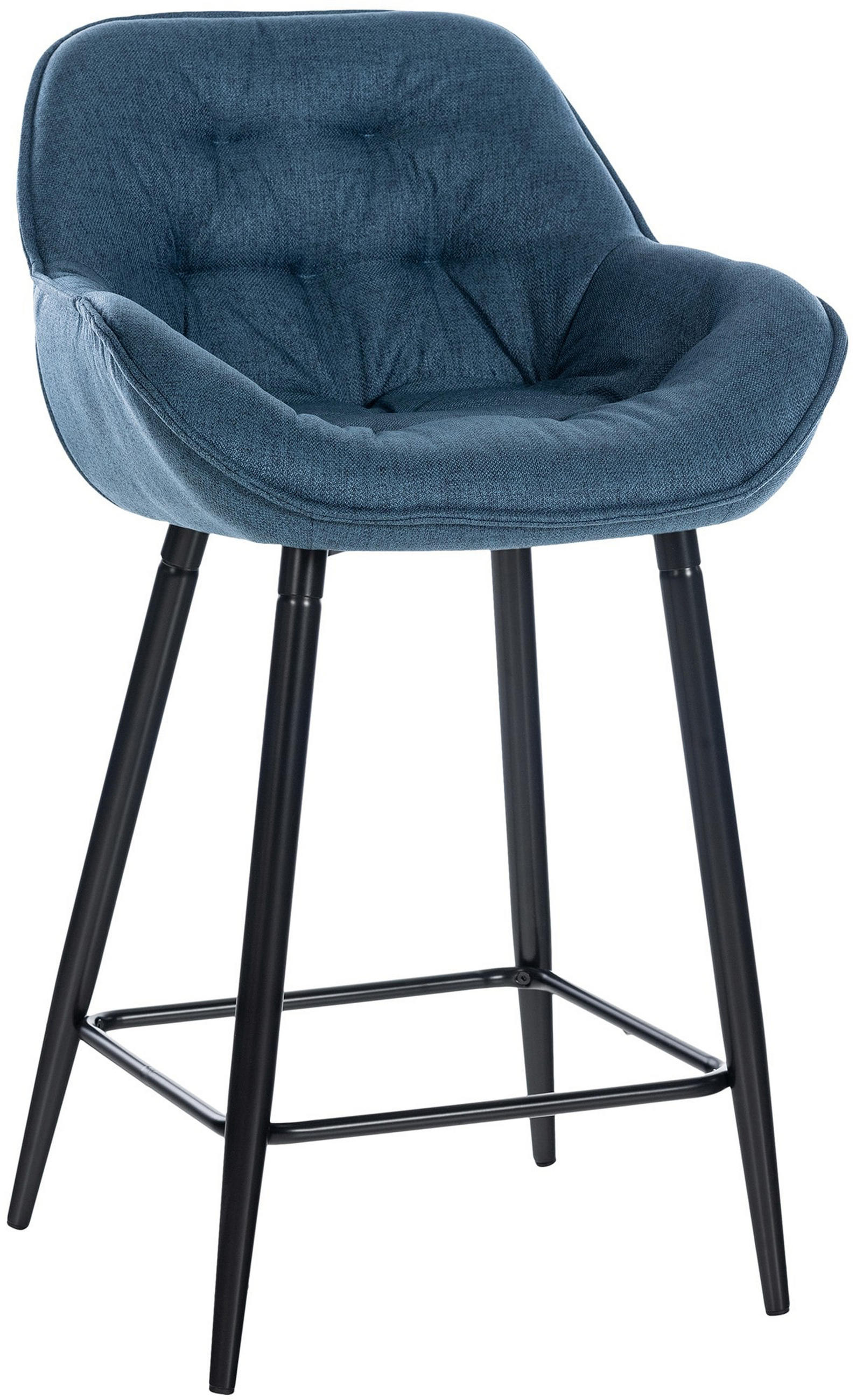 BARHOCKER Gibal Stoff blau - Blau/Schwarz, Textil/Metall (54/93.5/57.5cm) - TPFLiving