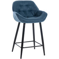 BARHOCKER Gibal Stoff blau - Blau/Schwarz, Textil/Metall (54/93.5/57.5cm) - TPFLiving