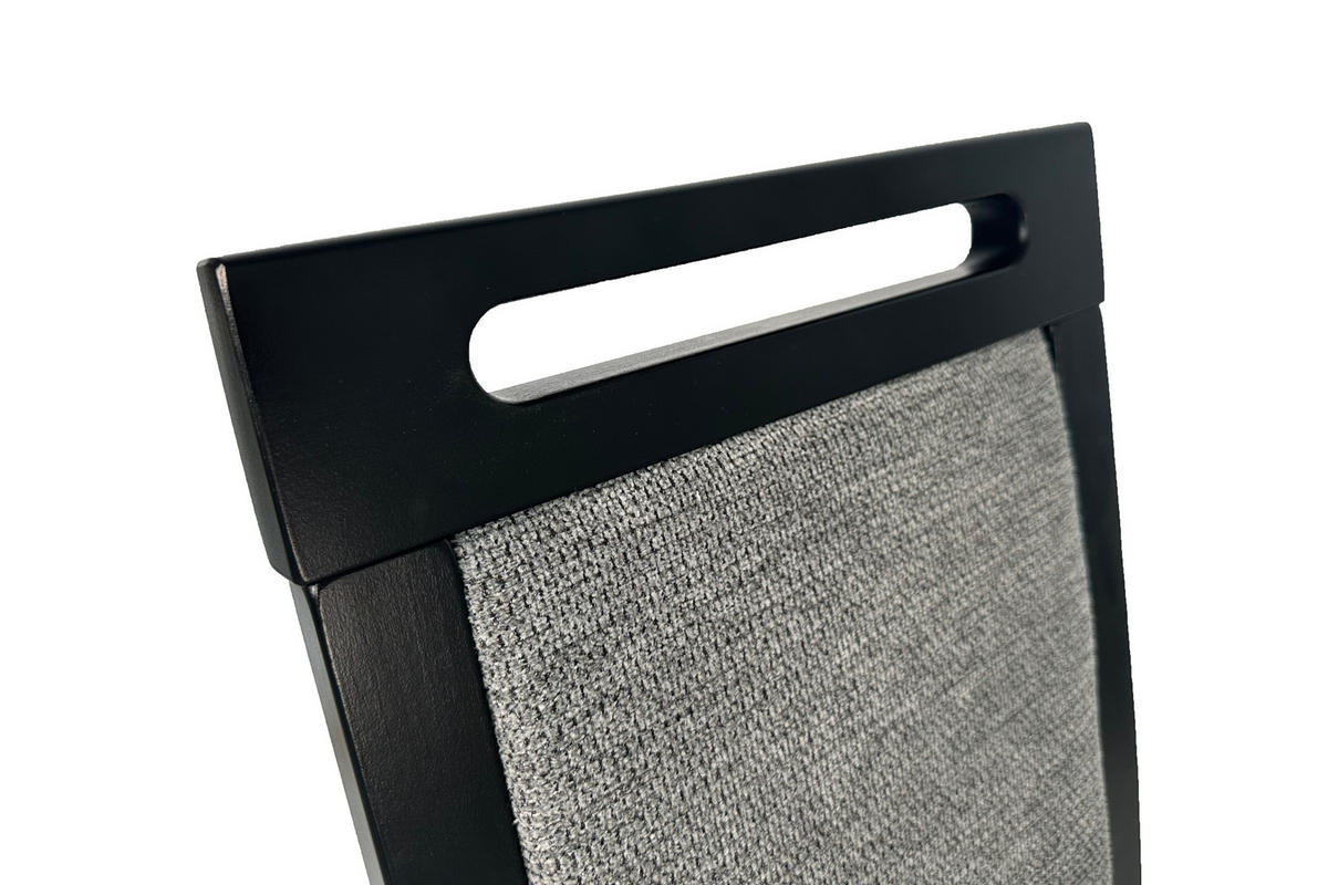 STUHL 2er Set Roma 5, schwarz - Blaugrau/Schwarz, Holz (45/96/41cm) - Leaf Design