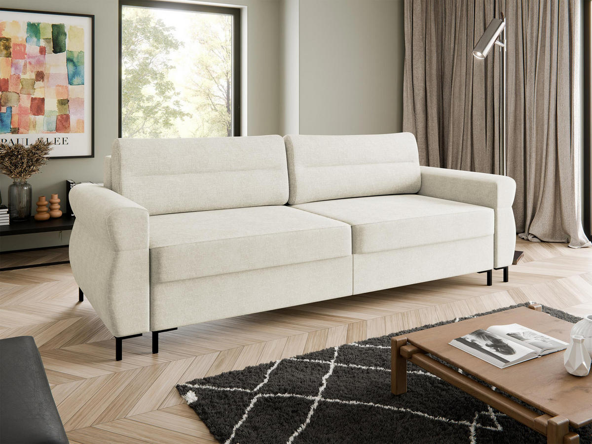 SCHLAFSOFA Berne - Creme/Schwarz, Holz/Kunststoff (238/92/95cm) - MIRJAN24