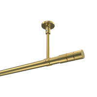 GARDINENSTANGEN-SET Sonette Elanto 260 cm (geteilt in 2 x 130 cm), 1-läufig, 20 mm Ø Messing-Optik - Messingfarben, Metall (260cm) - INTERDECO