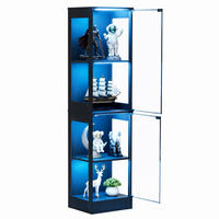 VITRINE mit LED-Beleuchtung 40 x 35 x 165 cm Acacia Wood - Schwarz, Holzwerkstoff (35/165/40cm) - Beauniv