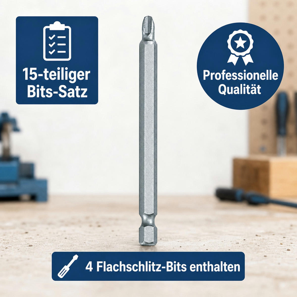 BITS-SATZ 150 mm 15-teilig - Silberfarben, Metall (2/1.1/1cm) - Westfalia