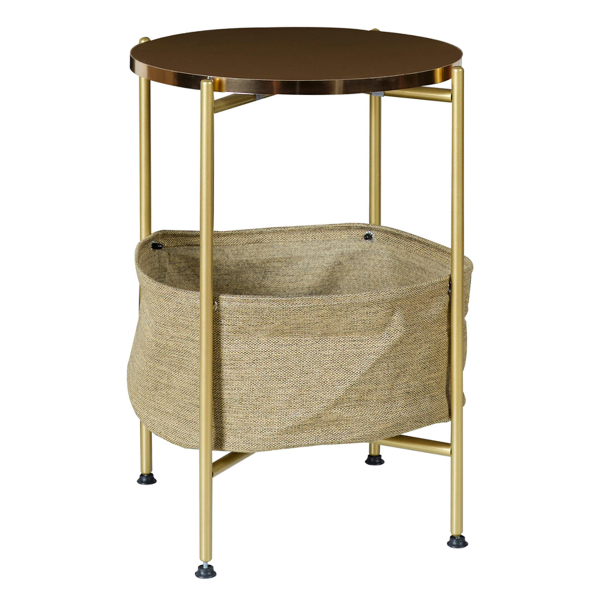 BEISTELLTISCH Suonenjoki - Goldfarben, Holzwerkstoff (47/47/59cm) - [en.casa]