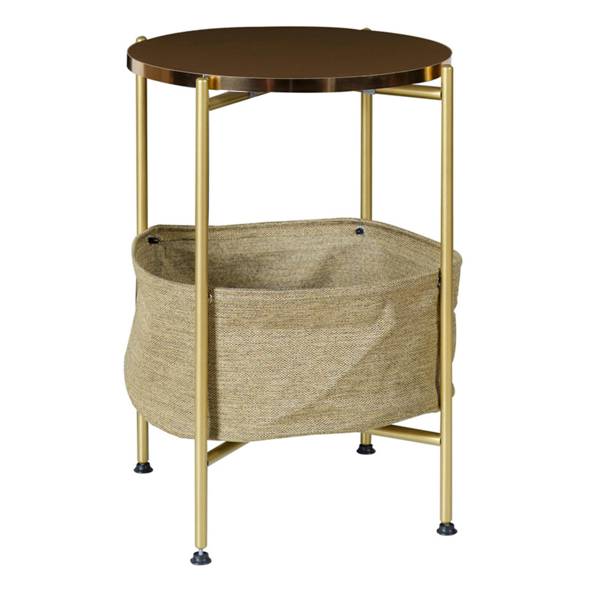 BEISTELLTISCH Suonenjoki - Goldfarben, Holzwerkstoff (47/47/59cm) - [en.casa]