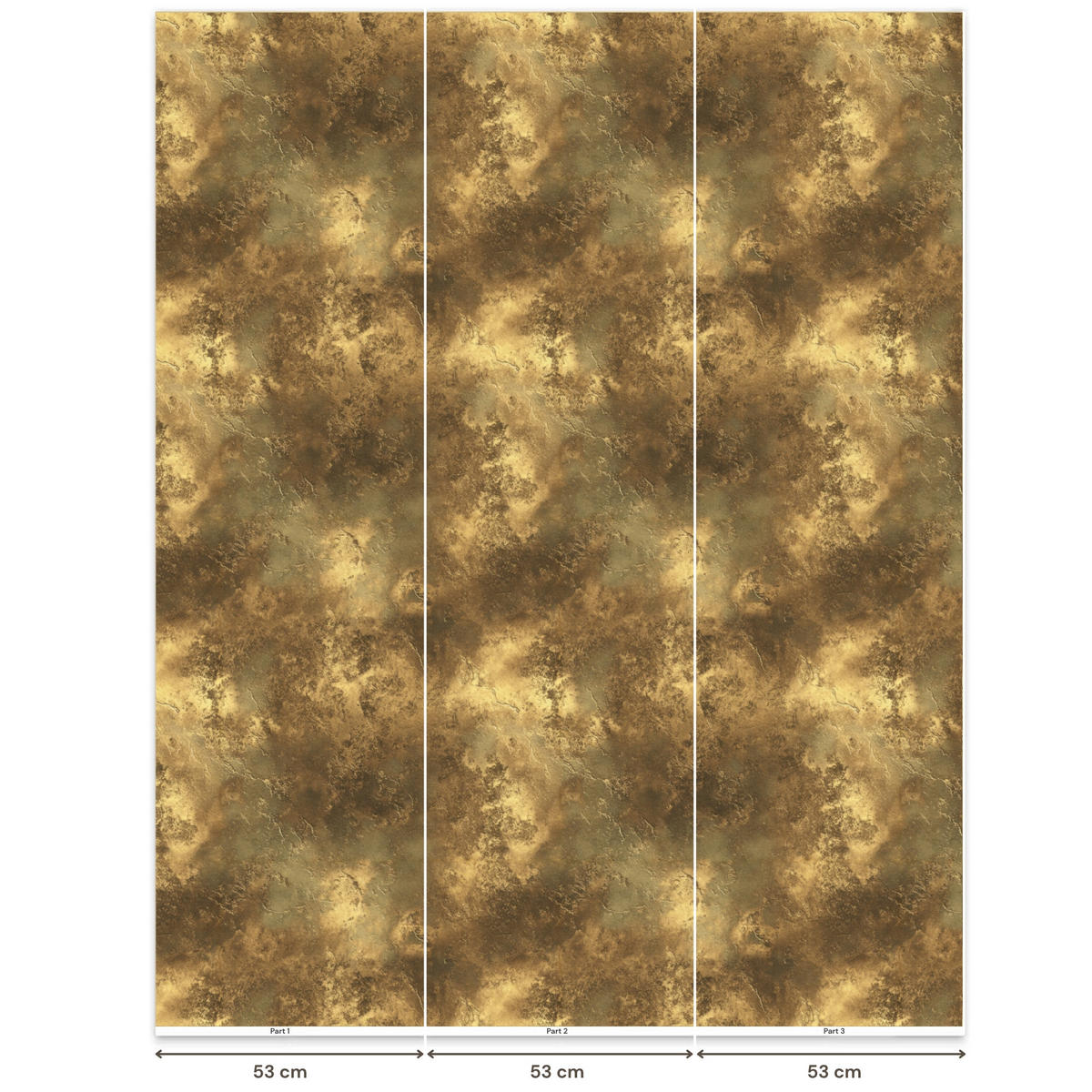 TAPETE - Antik - Metallic-Look - Gold - 160x200 cm - Messingfarben, Papier (160/200cm) - OnlyWow