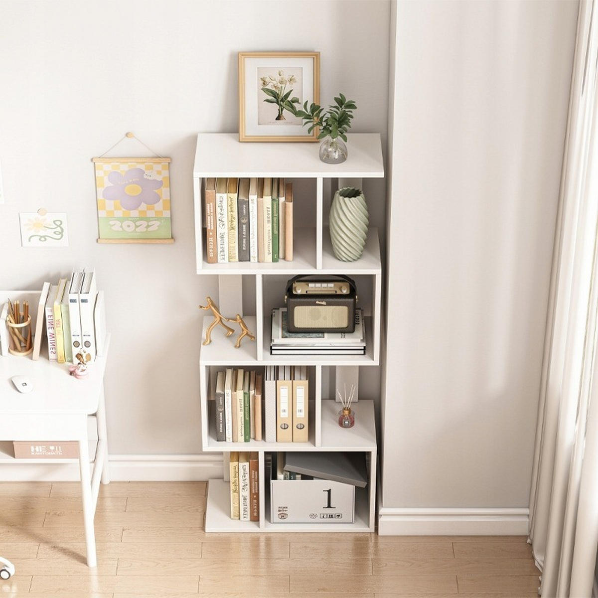 BÜCHERREGAL, weiß 140/59,4/30cm - Weiß, Holzwerkstoff (59.4/140/30cm)