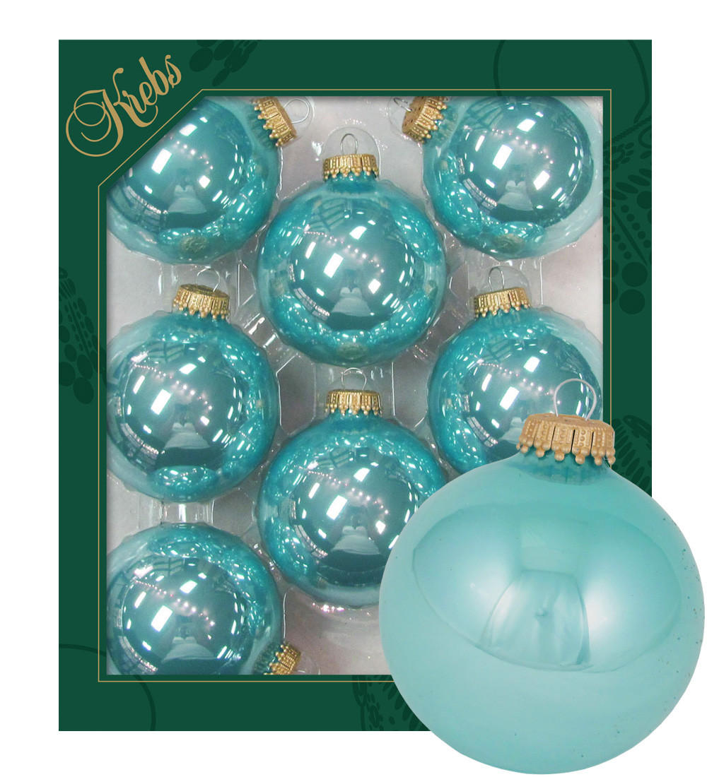Krebs Glas Lauscha Christbaumkugeln Blau 7x7x7 cm